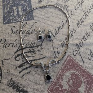 Black Gemstone Jewelry Set